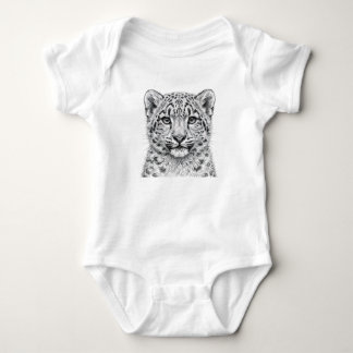 Body bébé avec un adorable léopard des neiges