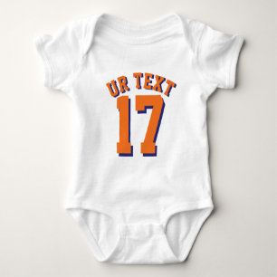 Body Bébé blanc et orange   Design Jersey Sport