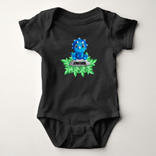 Body Bébé Bleu Tricératops Dinosaur Black Baby Bodysuit