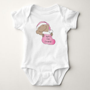 Body Bébé de Noël de couleur rose capuchon