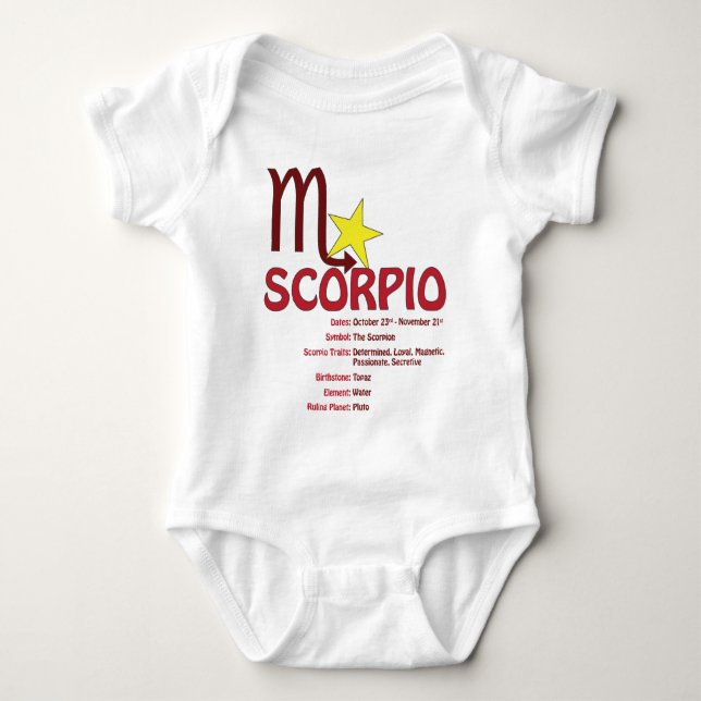 Body Bébé de traits de Scorpion (Devant)