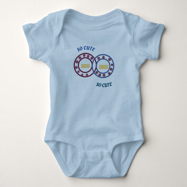 Body Bébé d'été mignon bleu clair (Devant)
