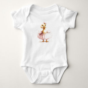 Body Bébé doux canard en robe rose
