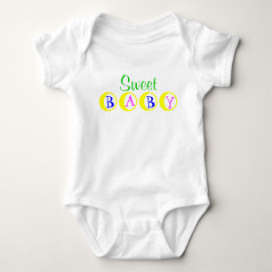 Body Bébé doux Vert Jaune bleu rose
