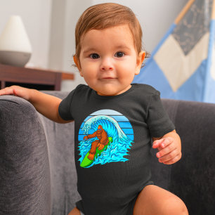Body Bébé drôle garçon Bigfoot Sasquatch surfant sports