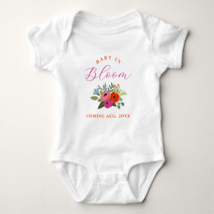 Body Bébé en fleur brillant Faire-part de grossesse flo