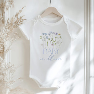 Body Bébé en fleurs bleu fleurs sauvages floral