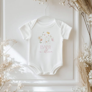 Body Bébé en fleurs rose fleurs sauvages floral