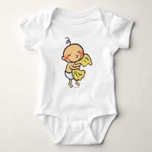 Body Bébé étreignant la couverture jaune molle