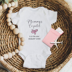Body Bébé Fille Avion Rose Copilote de Maman Sur Mesure