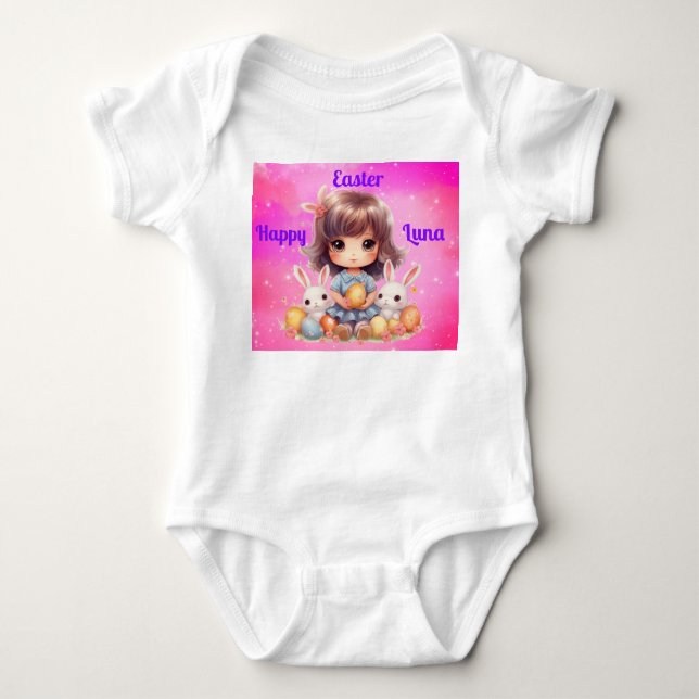Body bébé fille Joyeuses Pâques (Devant)