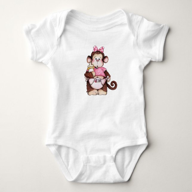 Body Bébé Fille Singe (Devant)