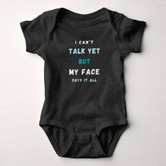Body Bébé Funny Bleu et Blanc Texte Jersey Bodysuit