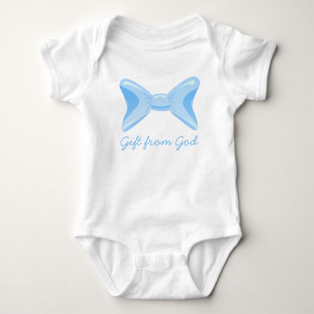 Body Bébé garçon Cadeau de Dieu bleu arc (Devant)