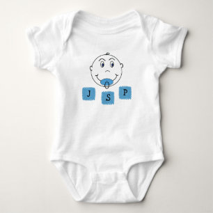 Body Bébé garçon mal visage avec Monogramme