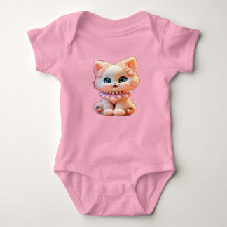 Body Bebê gatinho de pérola 3D fofo
