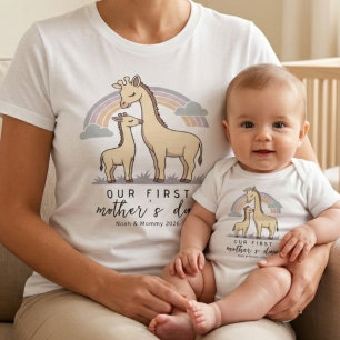 Body Bébé girafe et maman premier jour de la fête des m