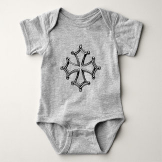 Body bébé gris Croix occitane