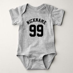 Body Bébé gris et noir Design Jersey Sport