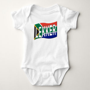Body Bébé Lekker sud-africain 1 pièce en blanc
