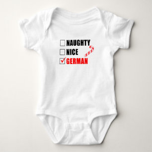 Body bébé Liste Naughty Nice du Père Noël Allemand