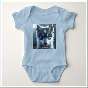 Body Bébé loup adorable au clair de lune