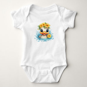 Body Bébé mignon Canard Canards Fleurs d'animaux amusan