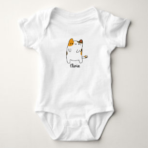 Body Bébé Mignon Chat Kawaii Nom Personnalisé