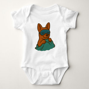 Body bébé mignon chien de dessin animé endormi