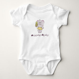 Body Bébé mignon Eléphant rose moderne J'aime Mimi