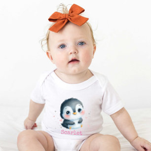 Body Bébé mignon fille Penguin Noël anniversaire