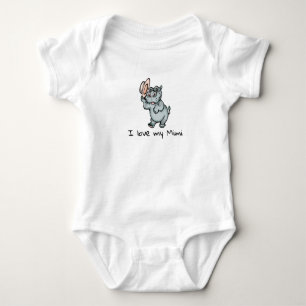 Body Bébé mignon Hippo I Love my Mimi