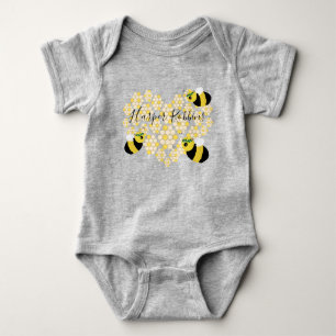 Body Bébé mignon Miel Abeille Miel Coeur avec nom