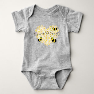 Body Bébé mignon Miel Bee Honeycomb Coeur avec nom Bébé