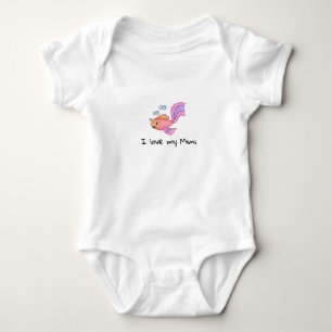 Body Bébé mignon poisson j'aime mon Mimi