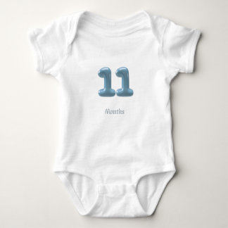 Body bébé numéro 3D bleu 11 - 11 mois