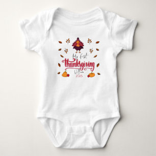 Body Bébé personnalisé Turquie premier Thanksgiving