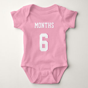 Body Bébé rose et blanc Sports Jersey Design