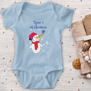 Body Bébé`s 1er Noël mignon Snowman Snowflake Boy