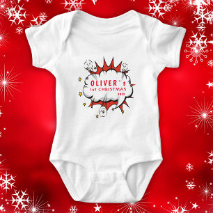 Body Bébé Super Héros Premier Noël Bande Dessinée