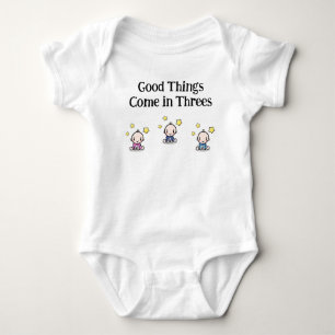 Body bébé une pièce pour triplets, triplet idée cadeau,