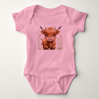 Body bébé vache des Highlands mignon