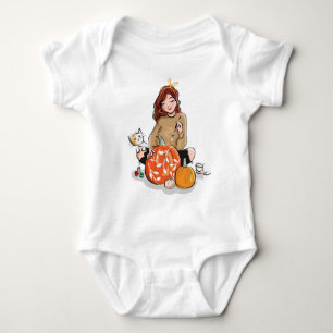 Body Belle fille avec Citrouilles Brown de coloriage de