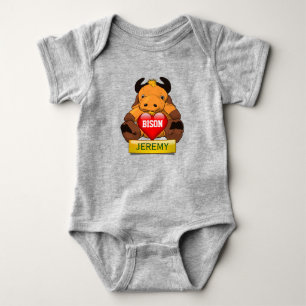Body Bison personnalisé de bébé avec le coeur