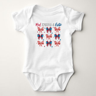 Body Blanc rouge & Cutie, Cutie patriotique, Fille Bow 