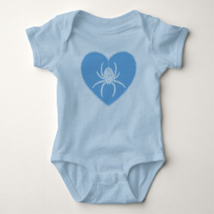 Body Bleu Spider Coeur Bébé Bodysuit