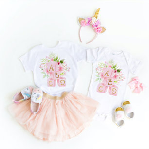 Body Blocs floraux roses mignons Alphabet