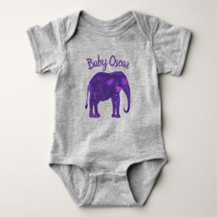 Body Bodysuit Abstrait Eléphant Purple Moderne