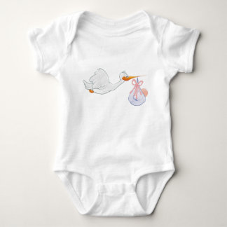 Body Bodysuit avec bébé mignon livrant cigogne