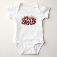 Bodysuit bébé " Avery " Berry Floral Design
